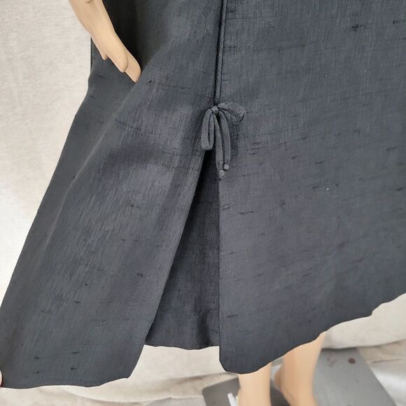 Gay Gibson Vintage 60s Black Dress A-Line Mod Style Inverted Pleated Skirt - Picture 5 of 15